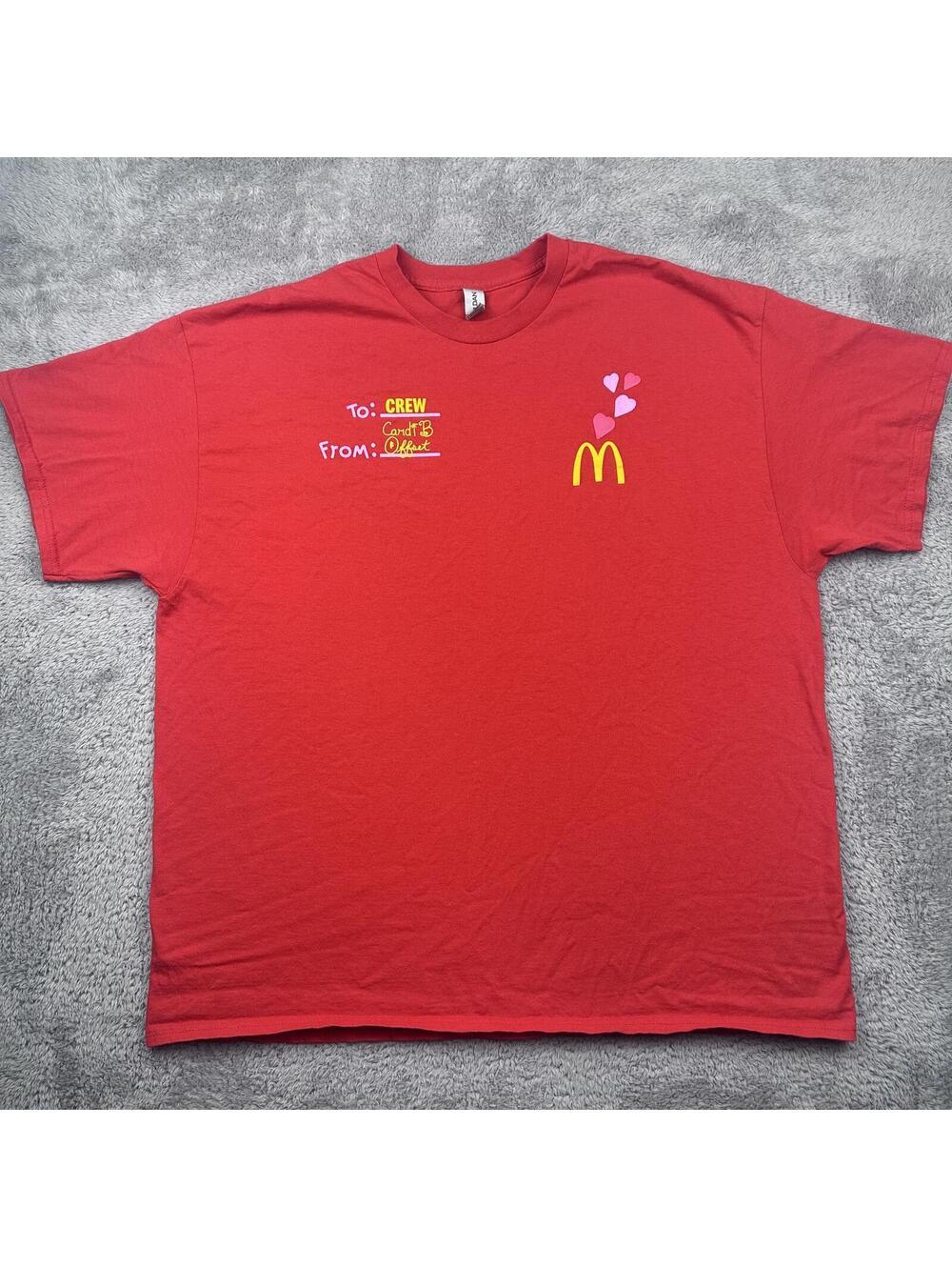 Gildan Red Heavy Cotton T-Shirt Size 2XL McDonald's Crew Design